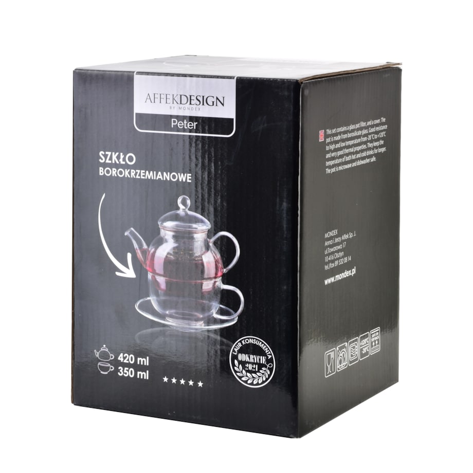 PETER Tea for one dzbanek z filiżanką 350ml/420ml 13,5x18xh15cm