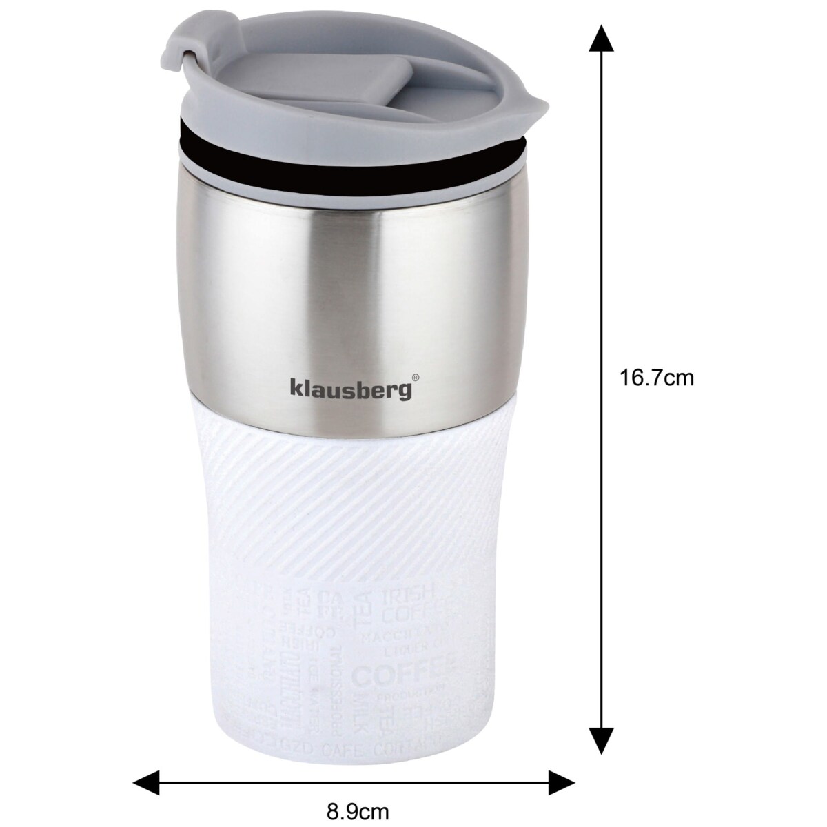 Kubek termiczny 320ml KLAUSBERG biały