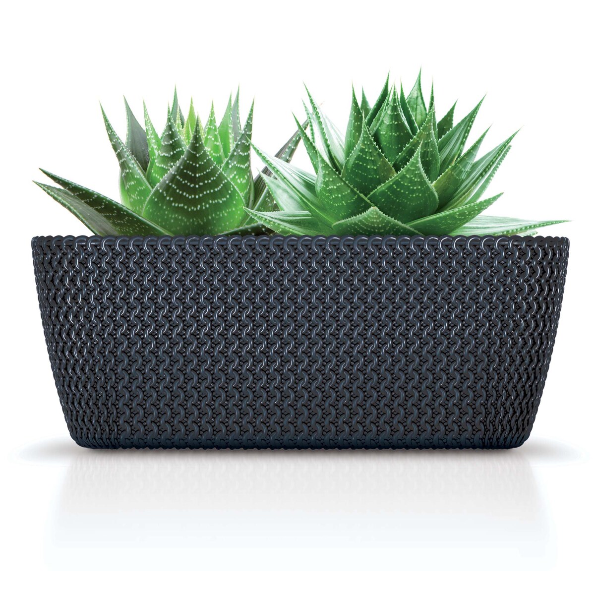 Doniczka Ogrodowa Skrzynka 39,7 Cm Donica Dekoracyjna Do Domu Antracytowa