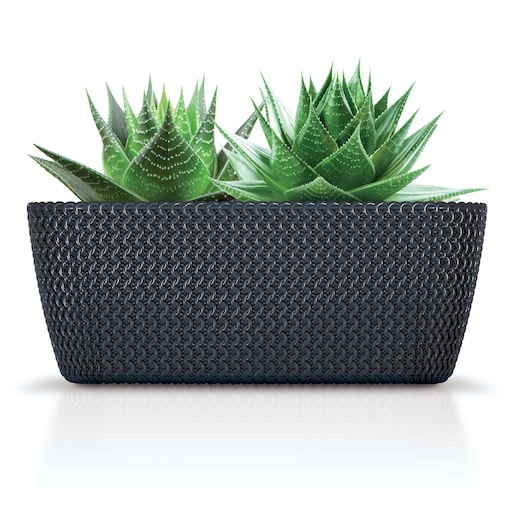 Doniczka Ogrodowa Skrzynka 39,7 Cm Donica Dekoracyjna Do Domu Antracytowa