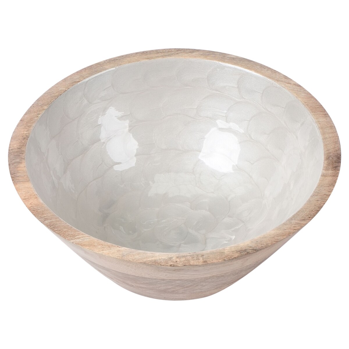 Zestaw 2 mis dekoracyjnych ARISH Drewno mango Brązowy/ biały