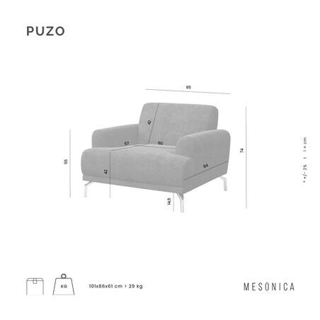 Fotel Puzo jasnobeżowa