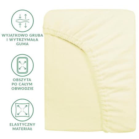 Prześcieradło frotte z gumką 60x120 kolor krem