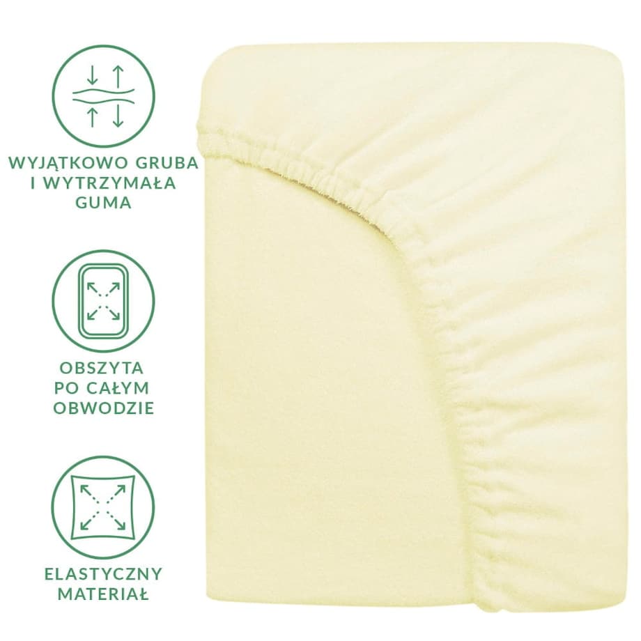 Prześcieradło frotte z gumką 60x120 kolor krem
