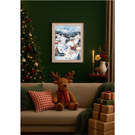 Poster Story, Plakat, Obraz - Zimowa Wioska, wymiary 60 x 84 cm