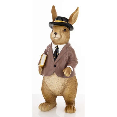 Dekoracja - królik z książką pod pachą 27x10,5x11 cm SONRA-2