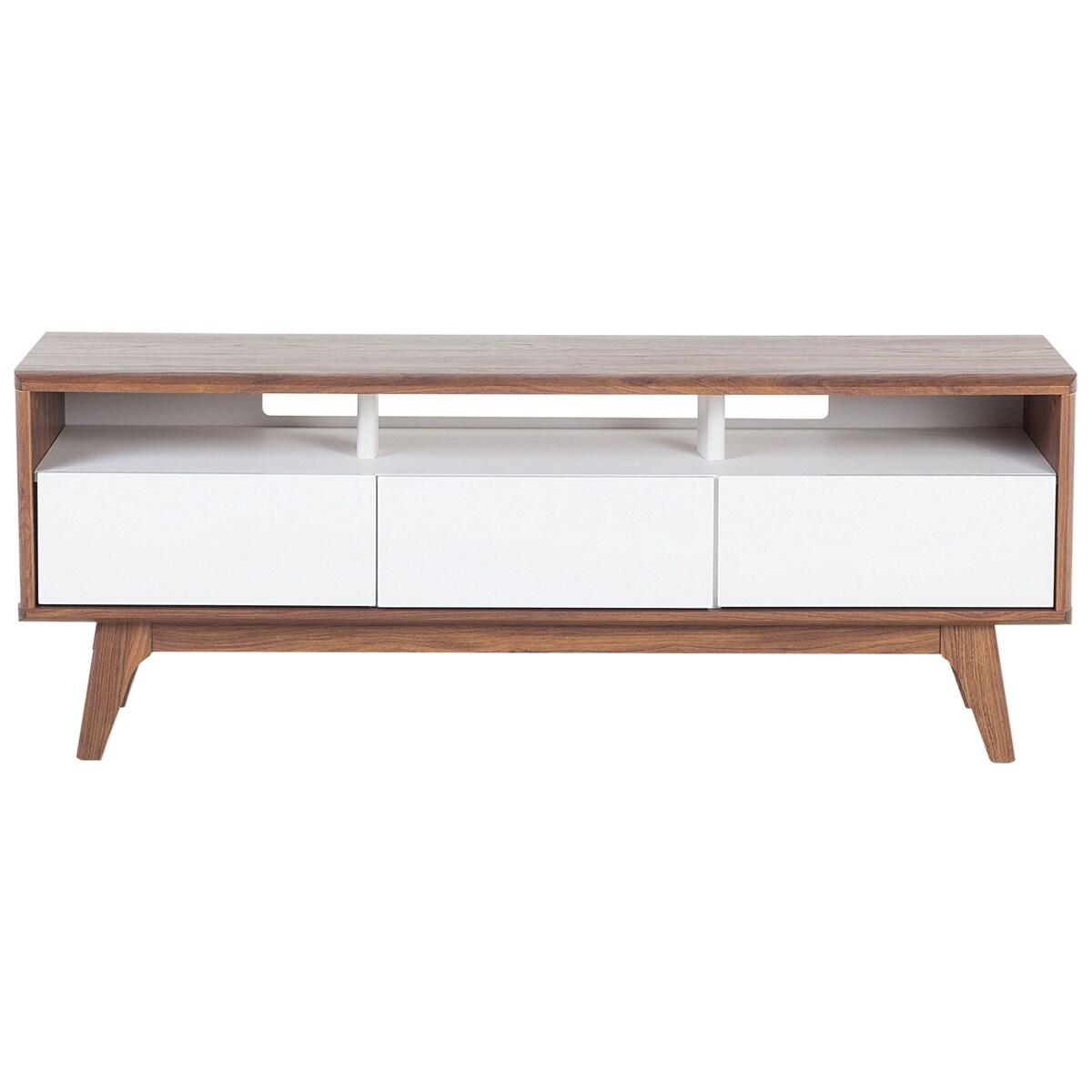 Szafka RTV ciemne drewno z białym SYRACUSE