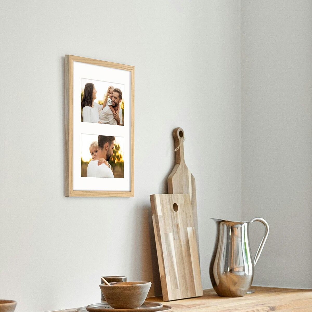 Ramka na 2 zdjęcia 10x15 cm foto galeria zdjęć multirama dębowa 21x30 cm FRAMAI