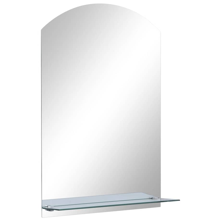 vidaXL Lustro ścienne z półką, 40x60 cm, hartowane szkło