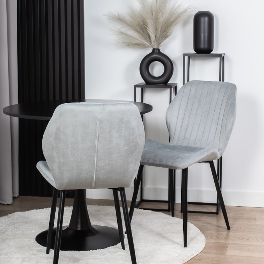 Krzesło tapicerowane welurowe pikowane do salonu jadalni velvet