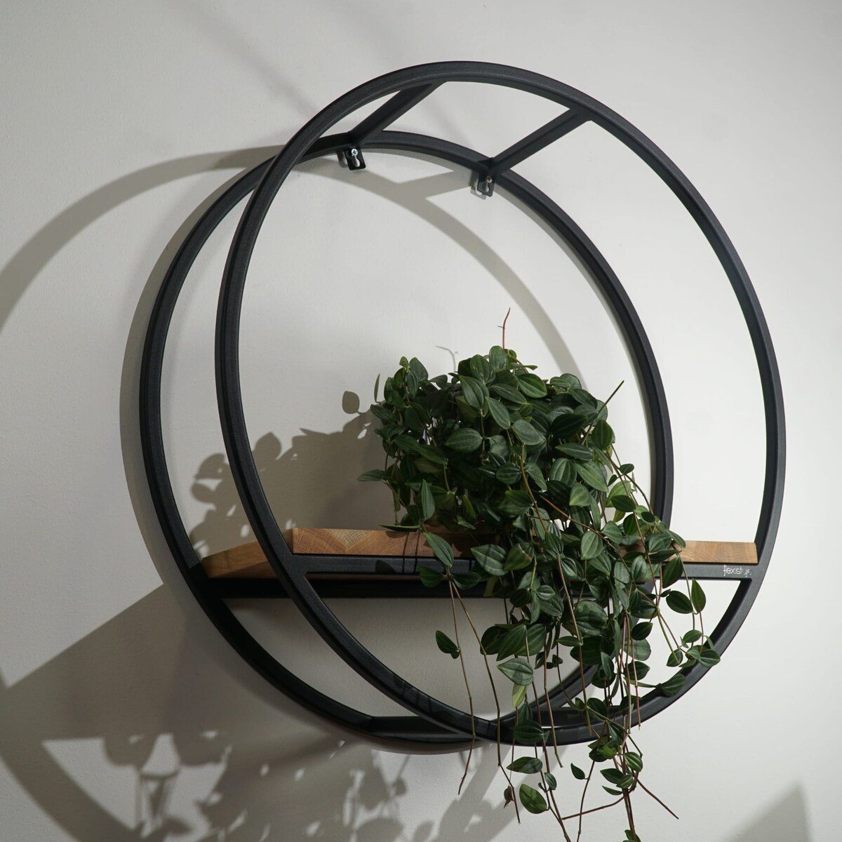 Półka loftowa okrągła dębowa 60cm 3d