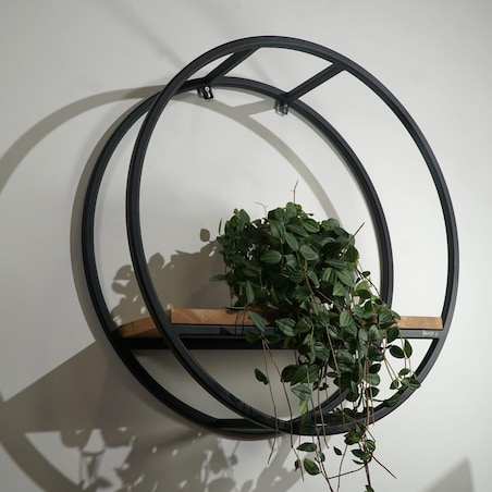 Półka loftowa okrągła dębowa 60cm 3d