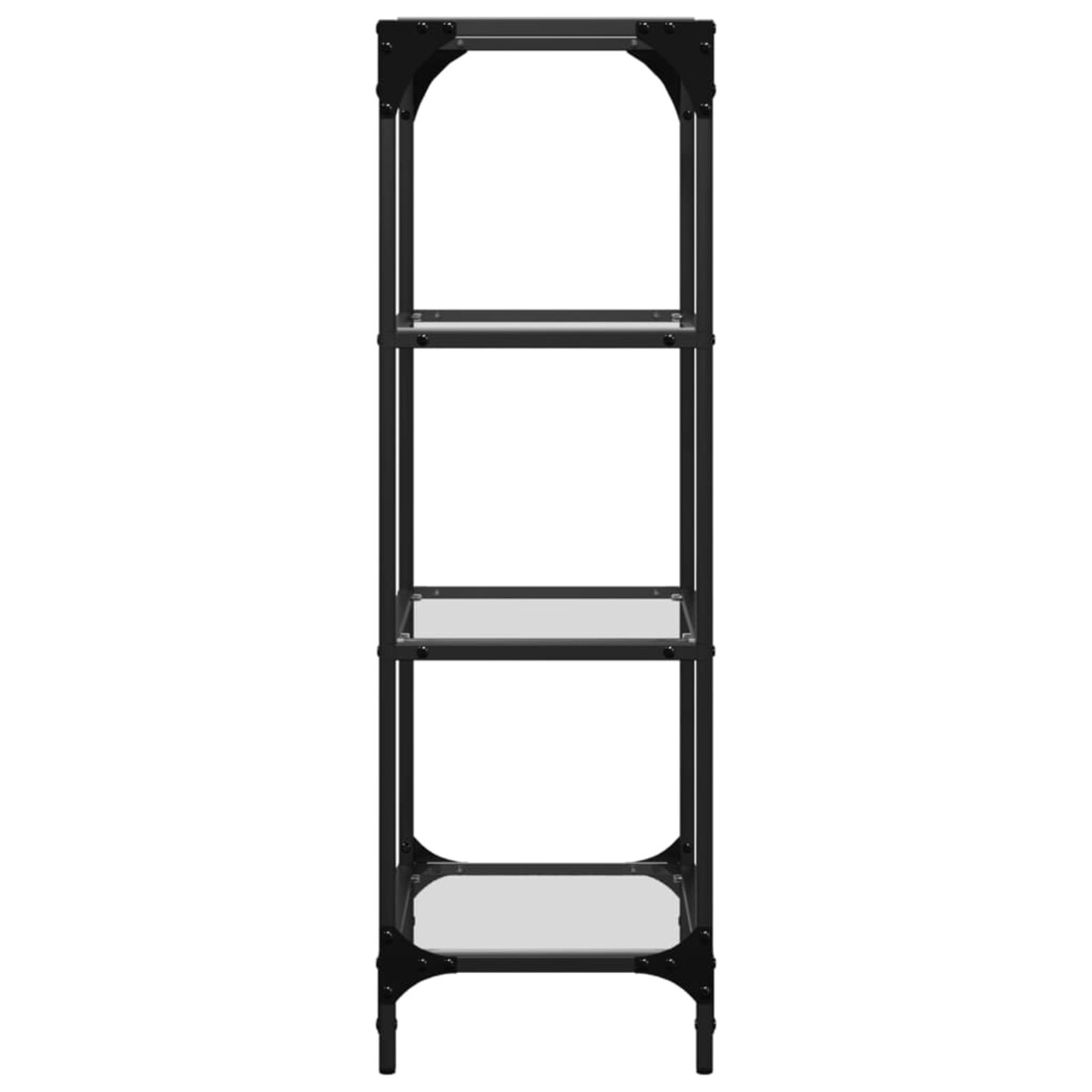 vidaXL Regał z przezroczystymi, szklanymi półkami, 40x30x95 cm, stal