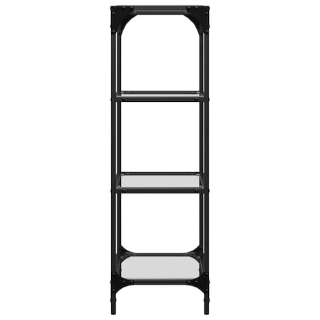 vidaXL Regał z przezroczystymi, szklanymi półkami, 40x30x95 cm, stal
