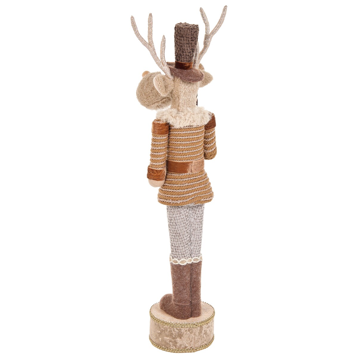 Zestaw 2 figurek dekoracyjnych HAMARI 66/68 cm Niedźwiedź Renifer Beżowy