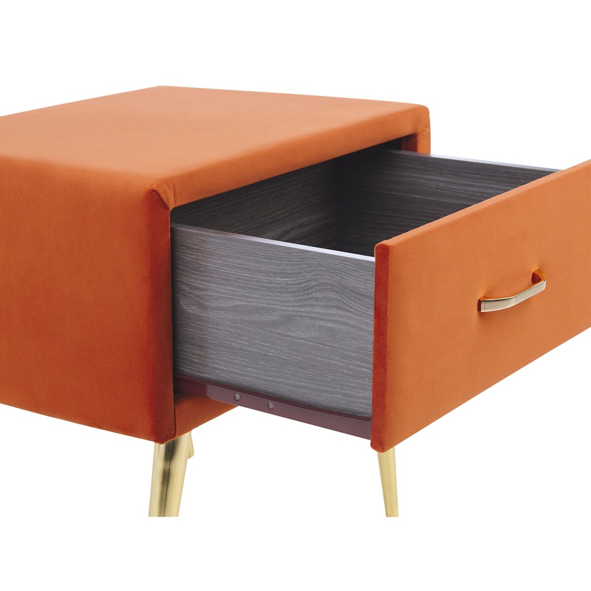 Szafka nocna welurowa pomarańczowa FLAYAT
