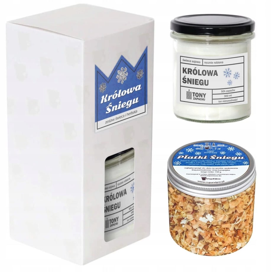 ŚWIĄTECZNY ZESTAW PREZENTOWY ŚWIECA ZAPACHOWA HERBATA SYPANA 150G PREZENT UPOMINEK POD CHOINKĘ NA ŚWIĘTA GWIAZDKĘ MIKOŁAJA BOŻE NARODZENIE DLA KOBIETY FACETA MĘŻCZYZNY