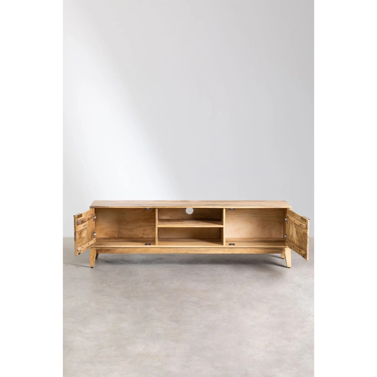 Szafka RTV 165x40 cm z drewna mango Baty Design