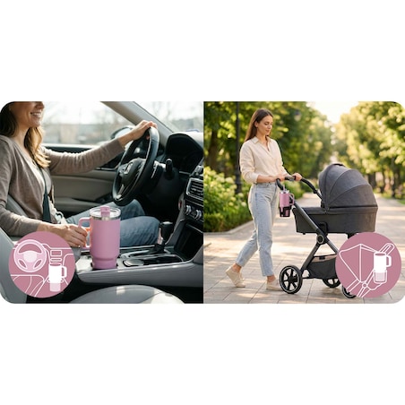 Kubek termiczny Berdsen termos ze słomką 1180ml stal nierdzewna na kawę herbatę