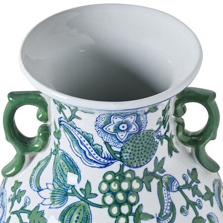 Wazon na kwiaty SEGOWIA Porcelana 47 cm Biały/ niebieski