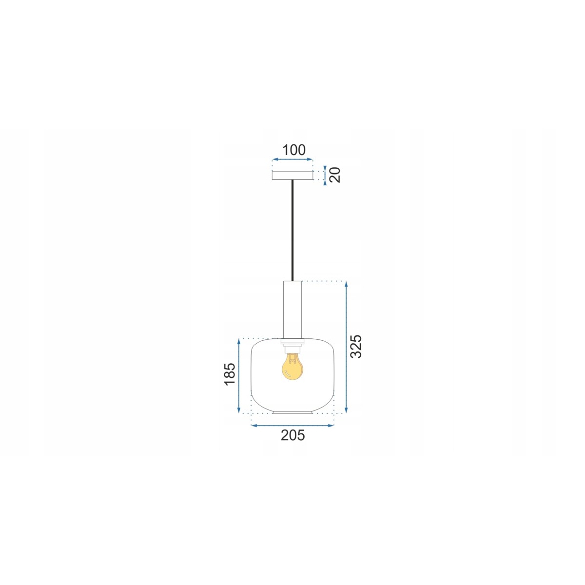 Lampa Sufitowa Wisząca Szklana Kolory Mix