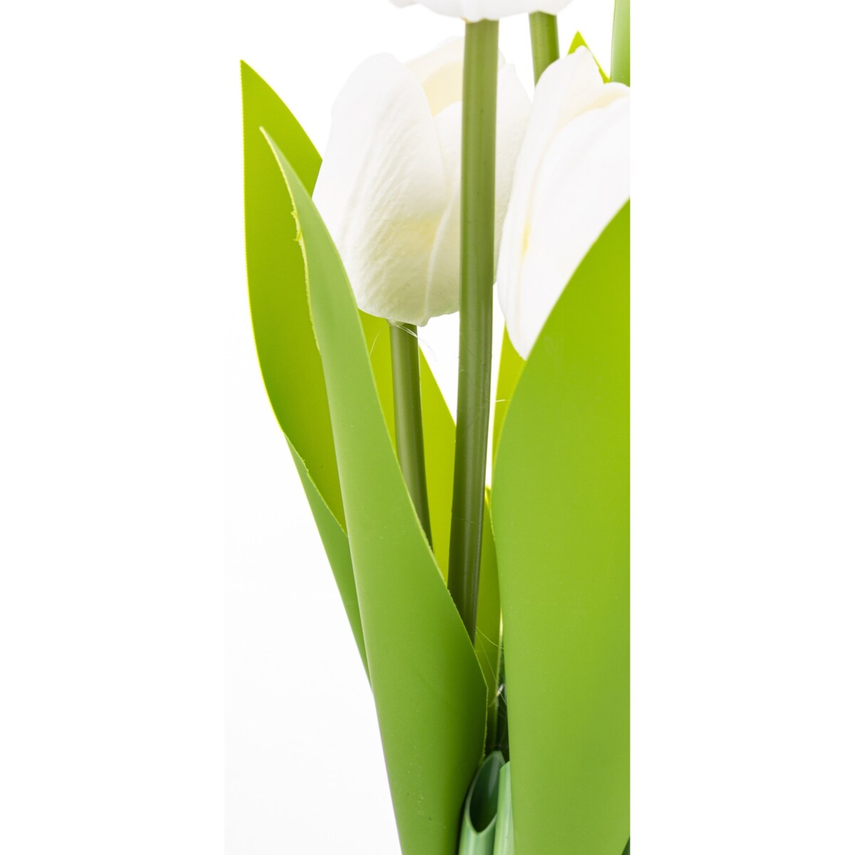 Dekoracja - bukiet sztucznych kwiatów 28x13x13 cm TULIPANY białe