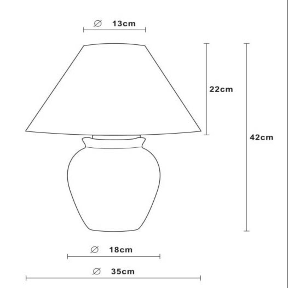 Ceramiczna lampa stołowa Ramzi 47507/81/38 stojąca abażurowa beżowa