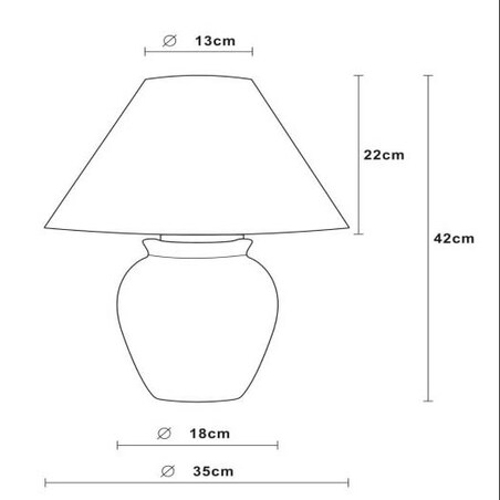 Ceramiczna lampa stołowa Ramzi 47507/81/38 stojąca abażurowa beżowa