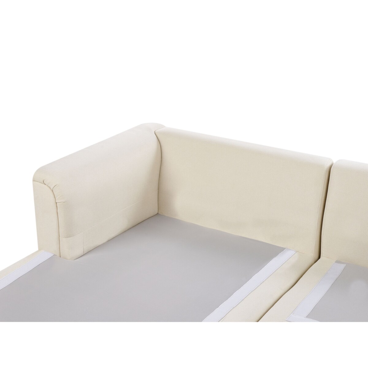 Sofa narożna prawostronna KOHLO Jasnobeżowy Tkanina Prawostronny