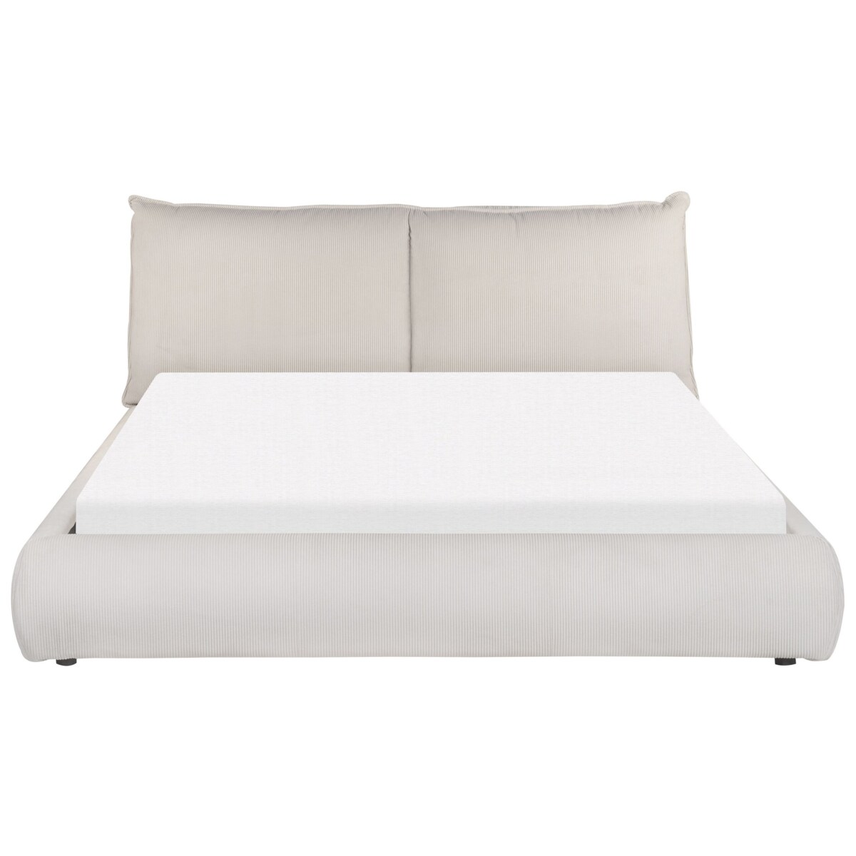 Łóżko sztruksowe 160 x 200 cm beżowe VINAY