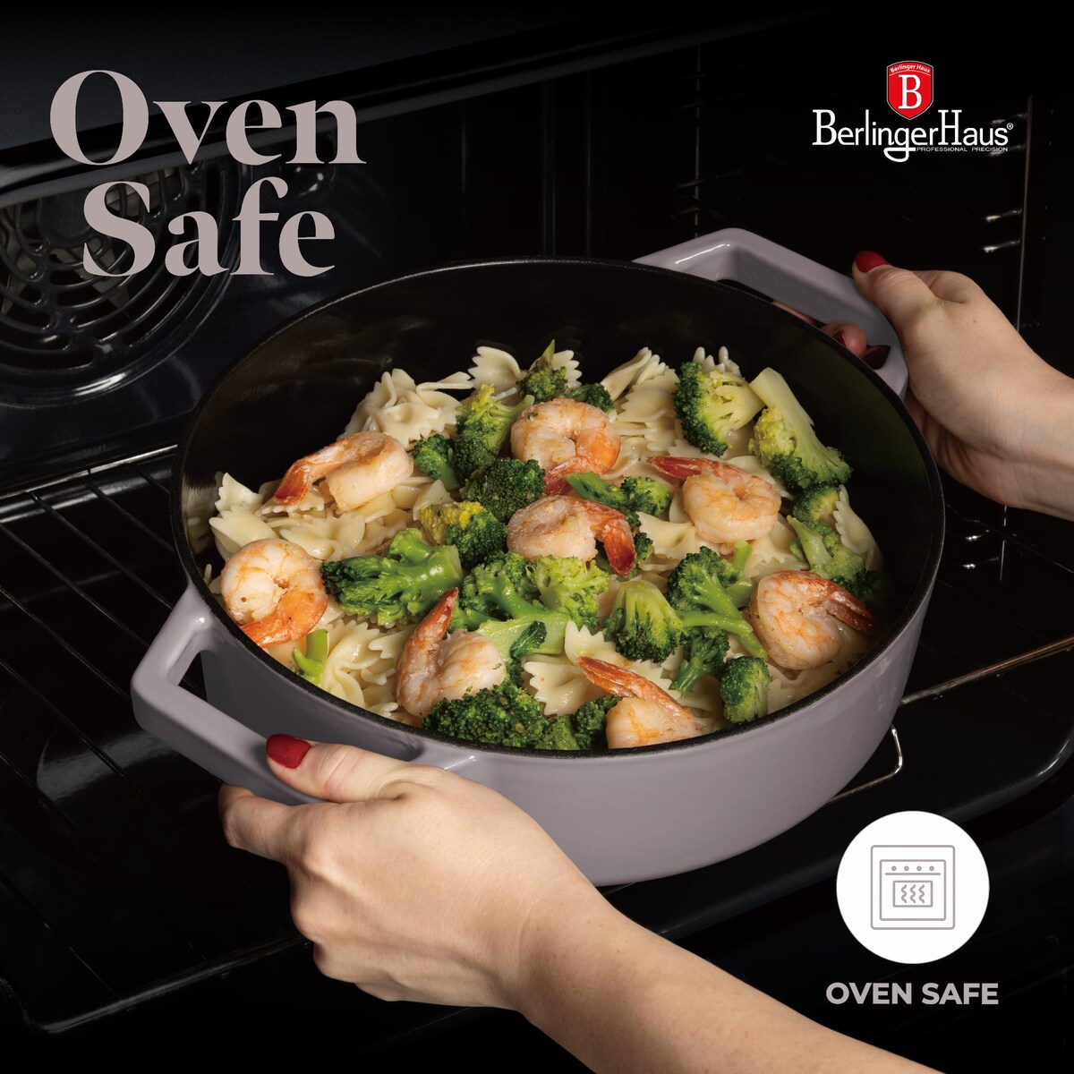 Płytki garnek żeliwny 26cm BerlingerHaus Taupe BH-6527