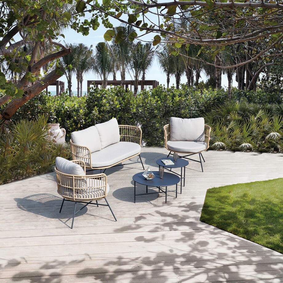 ZESTAW MEBLI OGRODOWYCH MARESOL Z 2 STOLIKAMI KAWOWYMI