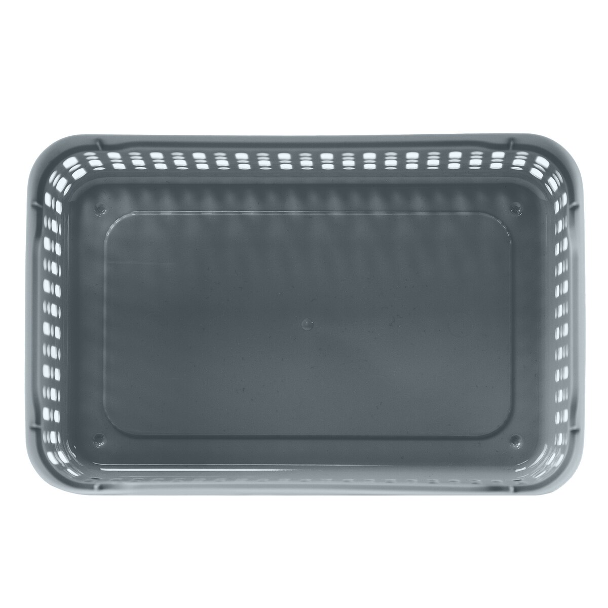 Koszyk Koszyczek Ażurowy M Plastikowy Na Kosmetyki Do Łazienki Pojemnik Z Pokrywką Zamykany Z Dziurkami Szary