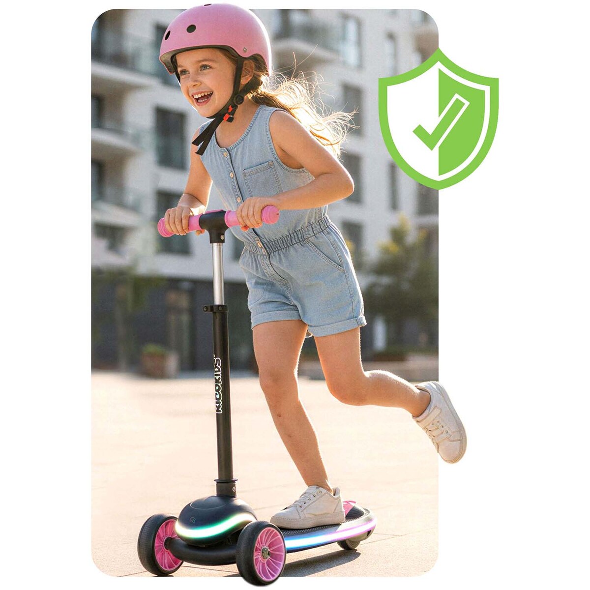 Hulajnoga dla dzieci trójkołowa Leddi czarna-różowa