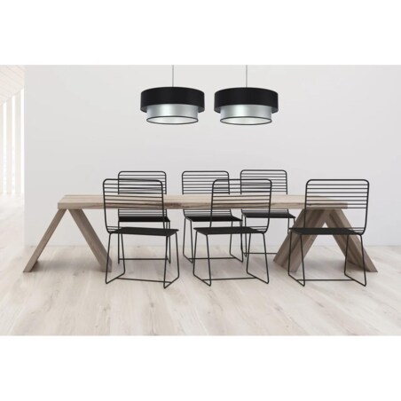 Lampa wisząca DOUBLE BLACK 60 srebrna/czarna