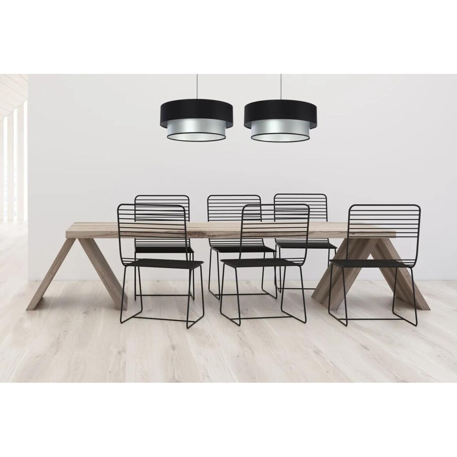 Lampa wisząca DOUBLE BLACK 60 srebrna/czarna