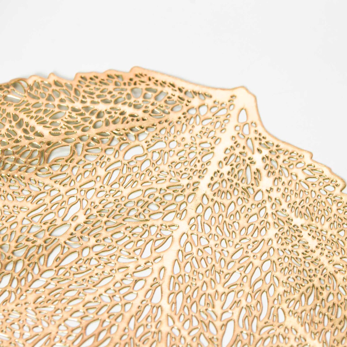 Podkładka Ażurowa Na Stół Mata Stołowa Pod Talerz Ozdoba Liść 35X46 Cm Złoty