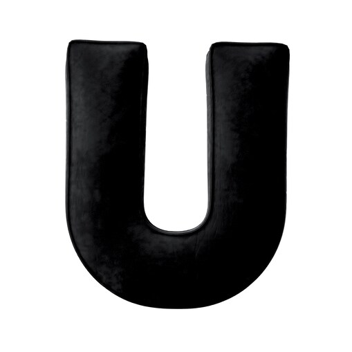 Poduszka literka U, głęboka czerń, 35x40cm, Posh Velvet