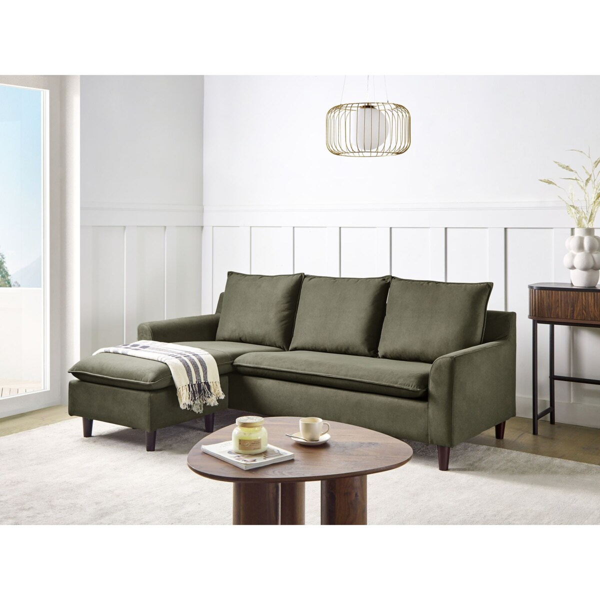 Narożnik prawostronny ciemnozielony ELVENES