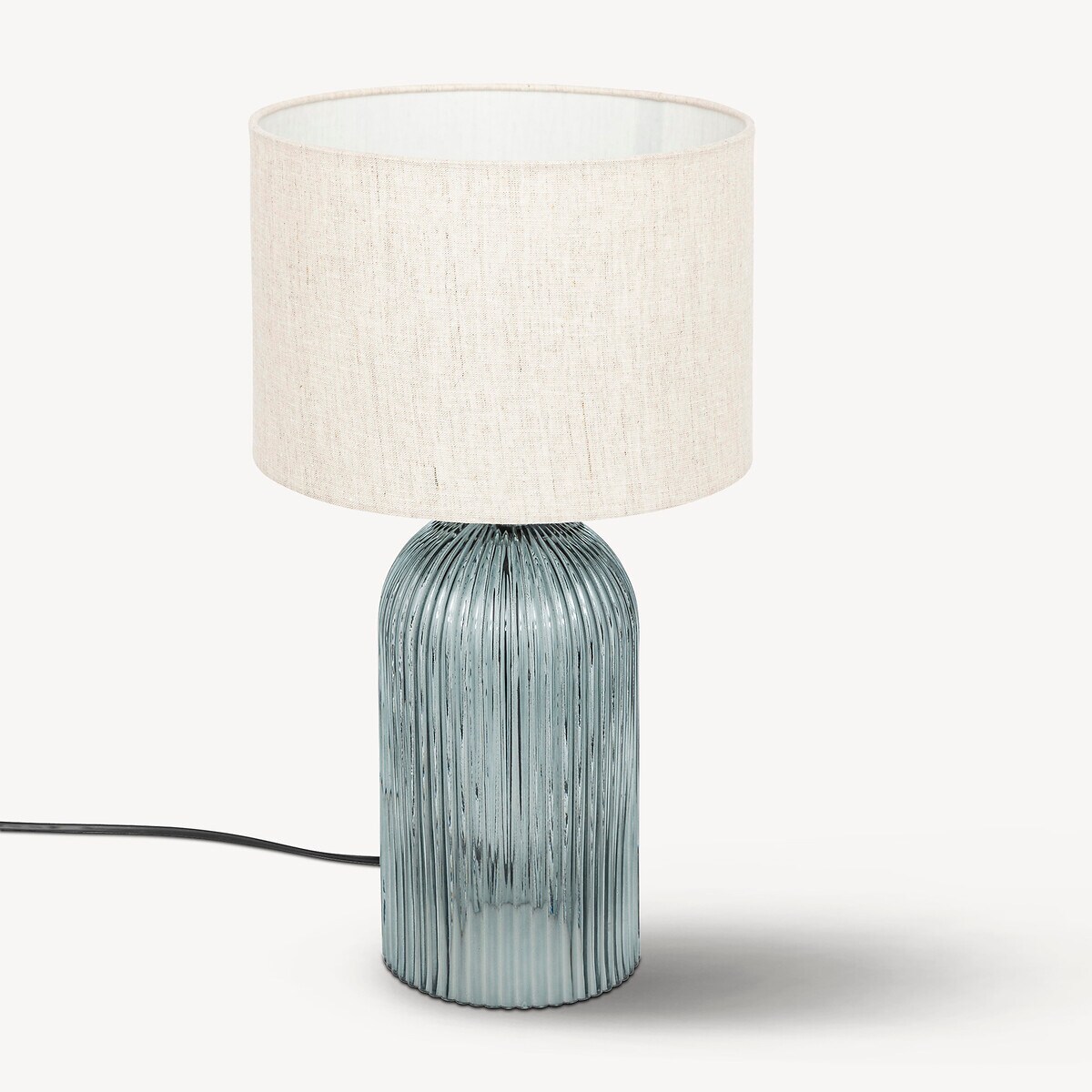 Lampa stołowa ze szklaną bazą MATI, wys. 42 cm, kolor niebieski