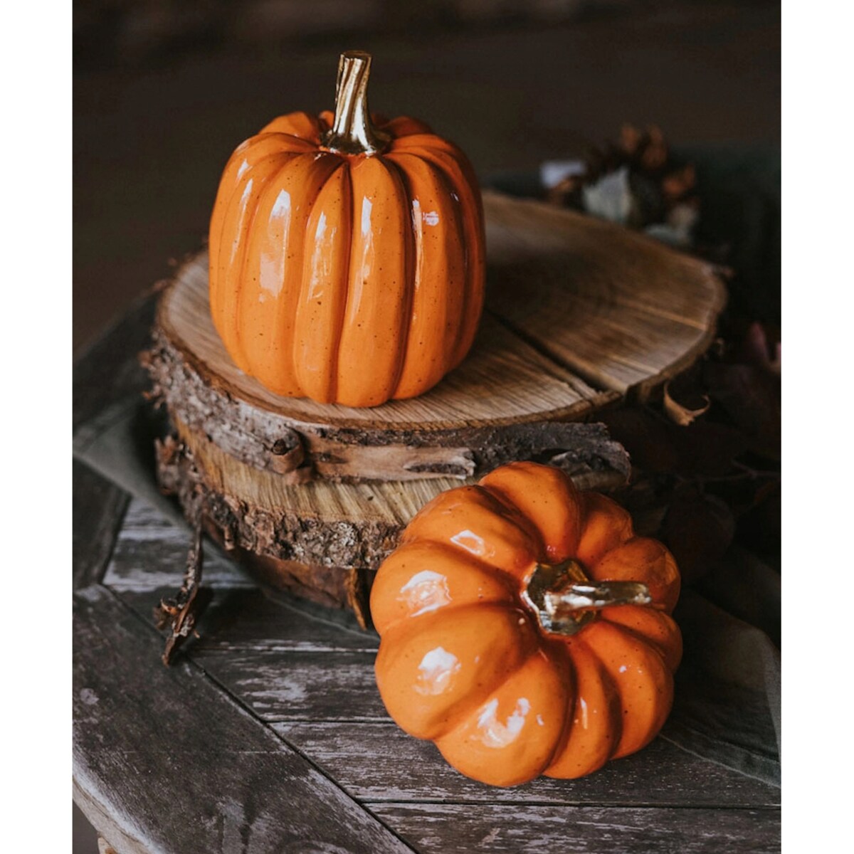 FIGURKA DYNIA POMARAŃCZOWA OGRODOWA WODOODPORNA NA HALLOWEEN JESIEŃ BALKON