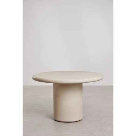 Okrągły stół do jadalni z cementu Namara kremowy Ø120 cm