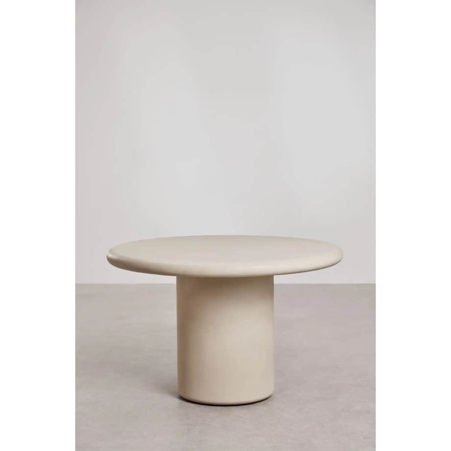 Okrągły stół do jadalni z cementu Namara kremowy Ø120 cm