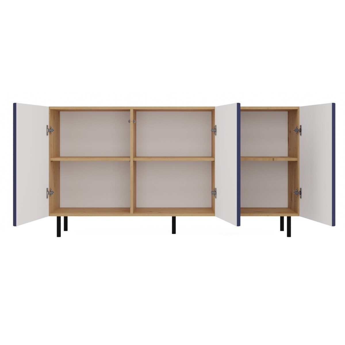 KOMODA KAMA3 SLIM RYFLOWANY FRONT LAMELE GRANATOWY