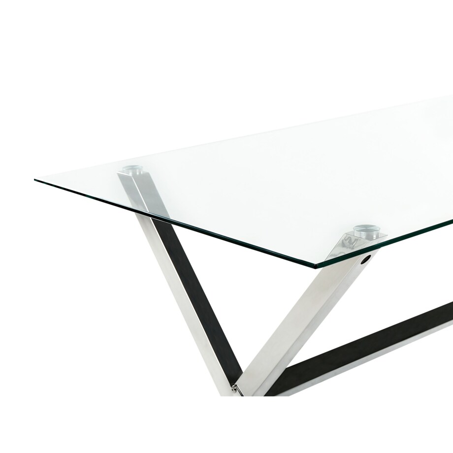 Stół do jadalni szklany 130 x 70 cm srebrny FLORIN