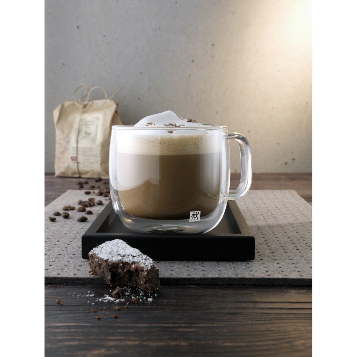 Zestaw dwóch szklanek do cappuccino z uchwytem Zwilling Sorrento - 450 ml