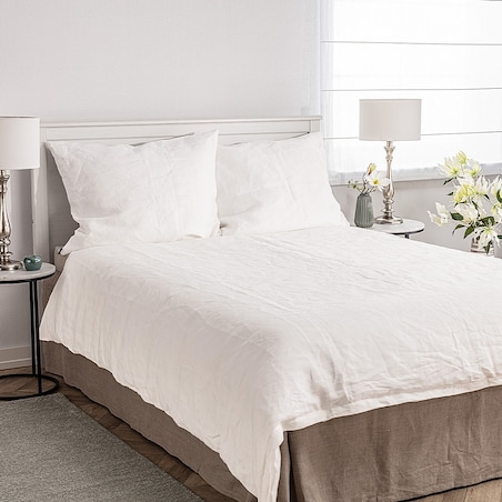 Komplet pościeli lnianej Linen 220x200cm white, 220 x 200 cm/ 2 x 70 x 80 cm