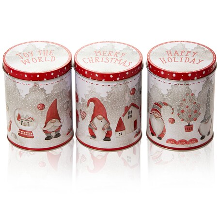 Puszka Na Ciastka Pierniki Herbatę Zestaw Świąteczne Boże Narodzenie Krasnale
