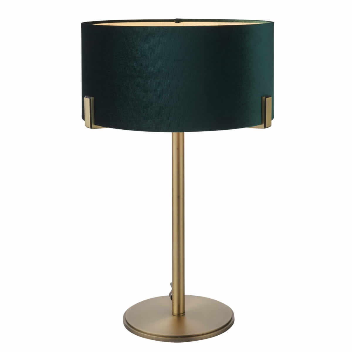 Abażurowa lampa stołowa Hayfield 95837 Endon do biura mosiądz zielona