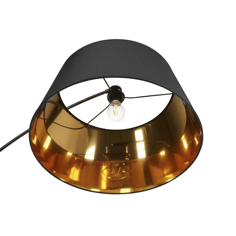 Lampa podłogowa metalowa czarna z miedzianym YABUS